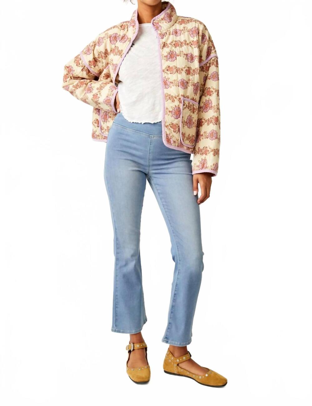 NEW FREE PEOPLE in my feelings crop pant in bermondsey blue